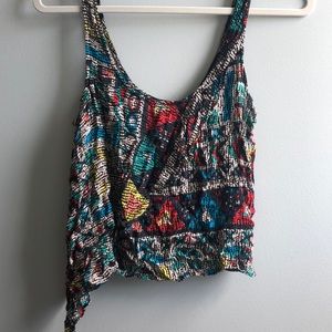 Asymmetrical mosaic colorful tank